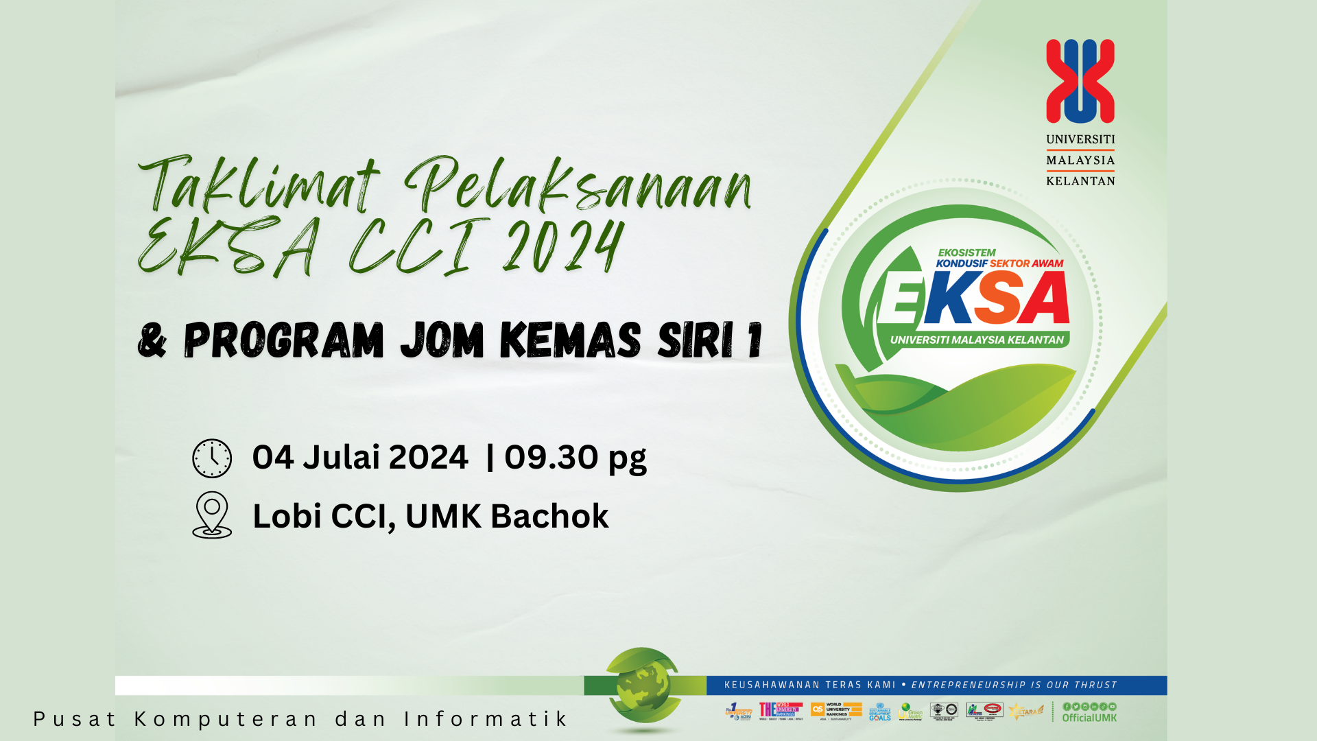 Taklimat Pelaksanaan EKSA dan Jom Kemas siri 1